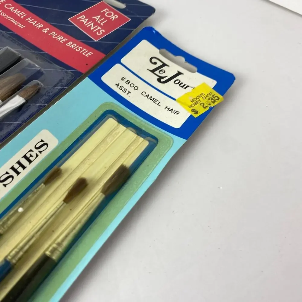Vtg NEW Camel Hair Paintbrush Sets Lot of 2 Le Jour & Z-Pro Utility Touch Up